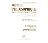 Revue philosophique 2015, t. 140 (3) Miscellanea - Collectif - Puf - broché - Revue