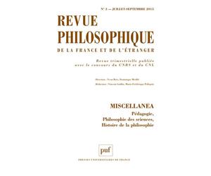 Revue philosophique 2015, t. 140 (3) Miscellanea - Collectif - Puf - broché - Revue
