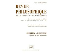 Revue philosophique 2022, t. 147(2): Martha Nussbaum. Fragilité du bien et émotions