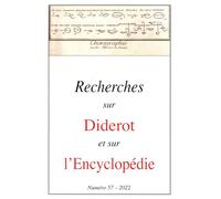Revue recherches sur diderot et sur l encyclopedie 57 - 2022