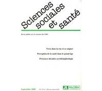 Revue Sciences Sociales et Santé. Septembre 2008. Vol. 26 n°3 Collectif (Auteur)