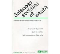 Revue Sciences Sociales et Santé - Vol. 28 N°3 - Septembre 2010