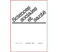 Revue sciences sociales et santé - Volume 34 n°4 - Décembre 2016 La médicalisation de l'alcoolisme aux USA. Une médecine du don sous influence. Risque VIH et réflexivité - Martine Bungener - John Libb