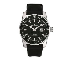 Revue Thommen, Homme, Accessoires, Noir, Taille: ONE Size Montre de Plongée Mouvement Automatique Bracelet en Caoutchouc