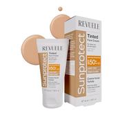 REVUELE Crème Visage Teintée Sunprotect - SPF 50+ Teinte Claire - Protection Solaire Très Haute, Effet Uniformisant, Texture Légère et Satinée, Peau Naturelle et Lumineuse, 50 ml