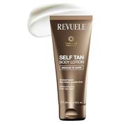 REVUELE Self Tan Body Lotion Medium to Dark - Lotion Auto-Bronzante Corps Gradual, Teint Doré Intense et Naturel, Hydratante à l’Aloe et Vitamine E, Effet Glow Personnalisable, 200 ml