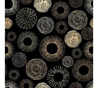 ReWallpaper 44.5cm×7m Papier Peint Adhesif Geometrique Vinyle Adhesif Meuble Noir et Or Papier Adhésif pour Meuble Enfant Motif Rouleau Autocollant Decoratif Chambre Adulte Armoire Salon