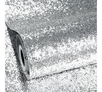 ReWallpaper Papier Peint Adhesif Argenté Pailleté Rouleau Adhesif pour Meuble Enfant Papier Peint Argenté Chambre à Paillettes 40CMx3M Film Autocollant pour Armoire Table Porte Mur