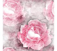 ReWallpaper Papier Peint Adhesif Mural Chambre Vintage Rouleau Vinyle Autocollant 44.5CM×3M Papier Peint Fleuri Aquarelle Pivoine Rose Décoration Papier Adhesif Pour Meuble Cuisine Salle de Bain