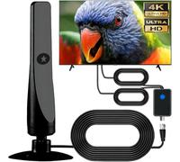 Rewave DVBT2 Antenne TNT universelle d'intérieur numérique avec signal fort Portée de plus de 86 km 4K 1080p