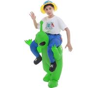 REWIAR Déguisement Extraterrestre Vert Extraterrestre Gonflable Costume ET Alien de Noël Costumes Vêtements de fête pour Adulte Gonflables de Fête Carnaval d'halloween (Alien/S)