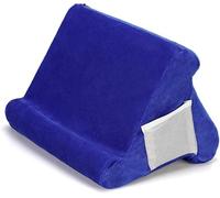 REWIAR Pad Pillow de Tablette Souple avec Poche en Filet - Multi-Angle de Support pour Tablette, Livre ou Lecture, Coussin pour la Maison, Le lit, Le canapé, Magazines, Smartphones (Bleu)