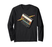 Rewind 80s Shirt Funny Rewind Cassette Crayon Vintage Manche Longue