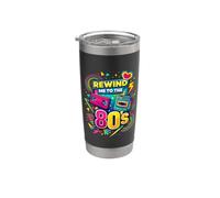 Rewind Me to the 80s Vintage Nostalgie Retro Videocassette Gobelet isotherme en acier inoxydable double paroi