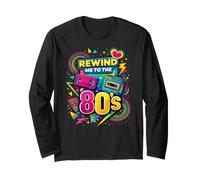 Rewind Me to The 80s Vintage Nostalgie Retro Videocassette Manche Longue