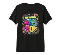 Rewind Me to The 80s Vintage Nostalgie Retro Videocassette T-Shirt Haut de Gamme