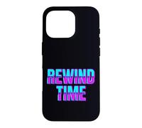 Rewind Time Typographie rétro des années 90 Design Graphique Coque pour iPhone 16 Pro