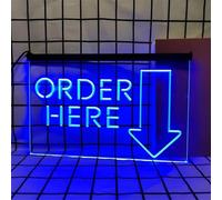 REWIS Commandez Ici des enseignes au néon LED, des néons à intensité Variable alimentés par USB, pour Le comptoir de Caisse du Magasin, décoration Lumineuse Murale Suspendue,Bleu,60x40cm