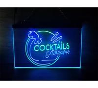 REWIS Décoration d'enseignes Lumineuses LED « Cocktails & Dreams »