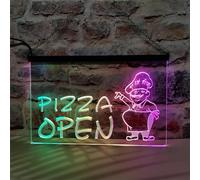 REWIS Enseigne au néon LED Pizza, lumières fluides colorées à Gradation Bluetooth, pour café Pizzeria Restaurant décoration Lumineuse USB Suspendue,C,60x40cm