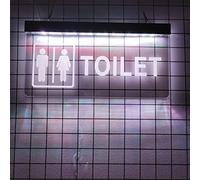 REWIS Enseignes au néon LED pour Toilettes Amusantes, néons à Gravure enfichables personnalisés, pour Bar, Centre Commercial, hôtel, Toilettes, Panneau Lumineux Suspendu au Mur,Blanc,30x15cm