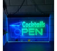 REWIS enseignes Lumineuses LED « Cocktails Ouverts »