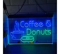REWIS Enseignes Lumineuses LED néon « Café et Donuts »