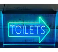 REWIS Les Toilettes indiquent la Droite par Une flèche. Panneaux néon LED