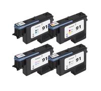 REwNXA Lot de 4 têtes d'impression compatibles pour 91 C9460A C9461A C9462A C9463A pour imprimante Designjet Z6100 Z6100ps MBK C M Y LM PBK LGY