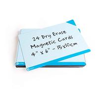 Rewrities Notes - 24 cartes magnétiques bleues effaçables à sec 15 x 10 cm - Notes réutilisables pour tableau blanc, tâches, planification, projets, organisation - pour Scrum Kanban Board