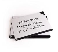 Rewrities Notes - 24 cartes magnétiques noires effaçables à sec 15 x 10 cm - Notes réutilisables pour tableau blanc, tâches, planification, projets, organisation - pour Scrum Kanban Board