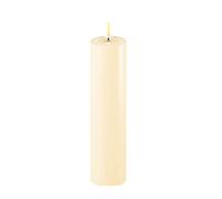 ReWu Deluxe Homeart - Bougie LED d'intérieur avec flamme réaliste sur un miroir en cire véritable - Lumière blanche chaude - Crème - 5 x 20 cm