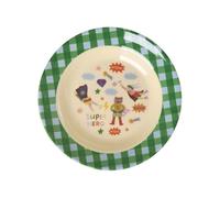 ReWu RICE Assiette creuse pour enfant en mélamine Ø 20 cm, 250 ml, design « Super Hero », sans BPA et adapté à un usage alimentaire, passe au lave-vaisselle, robuste (max. 70 °C)