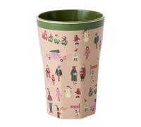 ReWu Rice Gobelet en mélamine - Impression vacances - Gobelet pour enfant - Vaisselle de camping - Tasse à boire en mélamine incassable sans BPA 400 ml