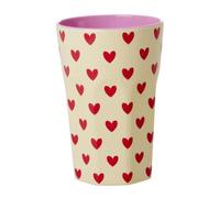 ReWu Rice Gobelet en mélamine - Imprimé cœurs Darling - 400 ml - Gobelet pour enfant - Gobelet de camping - Tasse en mélamine incassable sans BPA
