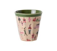 ReWu Rice Gobelet en mélamine rose grisâtre taille moyenne - Impression vacances - Gobelet pour enfant - Vaisselle de camping - Tasse en mélamine incassable sans BPA 250 ml