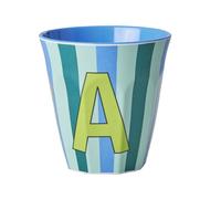 ReWu Rice Melmain Gobelet moyen - Lettre A - Gobelet pour enfant - Gobelets de camping Vaisselle de camping Tasse en mélamine incassable sans BPA 250 ml