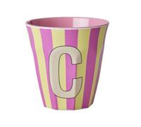 ReWu Rice Melmain Gobelet moyen pour garçon - Lettre C - Gobelet pour enfant - Gobelets de camping Vaisselle de camping Tasse en mélamine incassable sans BPA 250 ml