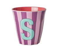 ReWu Rice Melmain Gobelet moyen pour garçon - Lettre S - Gobelet pour enfant - Gobelets de camping Vaisselle de camping Tasse en mélamine incassable sans BPA 250 ml