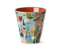 ReWu Rice Tasse moyenne en mélamine Paris Mon Amour, 250 ml, sans BPA, passe au lave-vaisselle, gobelet robuste en mélamine, léger et stable