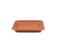 ReWu Soucoupe pour pot de fleurs, en plastique, résistante au gel, aux UV, imperméable, rectangulaire, 24 x 24 cm, terre cuite