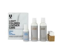 ReWu Uniters Maxi Kit d'entretien pour cuir clair avec Color Transfer Remover, Leather Cleaner, Leather Barrier, chiffons et éponge - Kit de nettoyage pour cuir