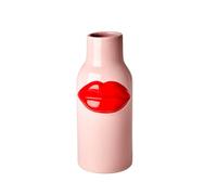 ReWu Vase en céramique grande avec bouche en forme de baiser rose - Lèvres rouges - Vase à fleurs décoratif en céramique colorée pour table et décoration intérieure - Vase décoratif pour la maison