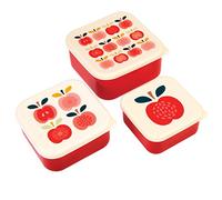 Rex International Lot de 3 Boîtes à goûter Boîte à petit déjeuner pour aliments frais Motif pomme