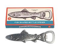 Rex London Décapsuleur en forme de poisson en acier inoxydable rétro dans une boîte cadeau