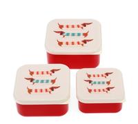 Rex London Lot de 3 boîtes à goûter en plastique Motif teckel