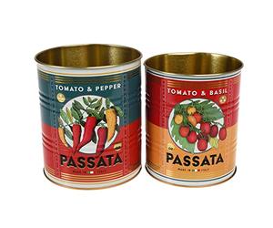 Rex London Passata Lot de 2 boîtes de rangement pour accessoires de cuisine rétro Taille M