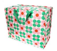 Rex London - Sac géant XXL - Sac de rangement avec fermeture éclair - Motif multicolore (marguerites rose/vert)