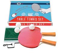 Rex London Set de tennis de table (Ping Pong Set) : 2 raquettes de ping-pong, 3 balles, filet et 2 supports de filet réglables en hauteur inclus