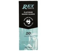 Rex Supply Co., 100 lames de rasoir de sécurité à double tranchant, revêtement platine, fabriquées en République tchèque